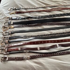Women’s black and brown belt collection various sizes  sm-lg 6 are Brighton